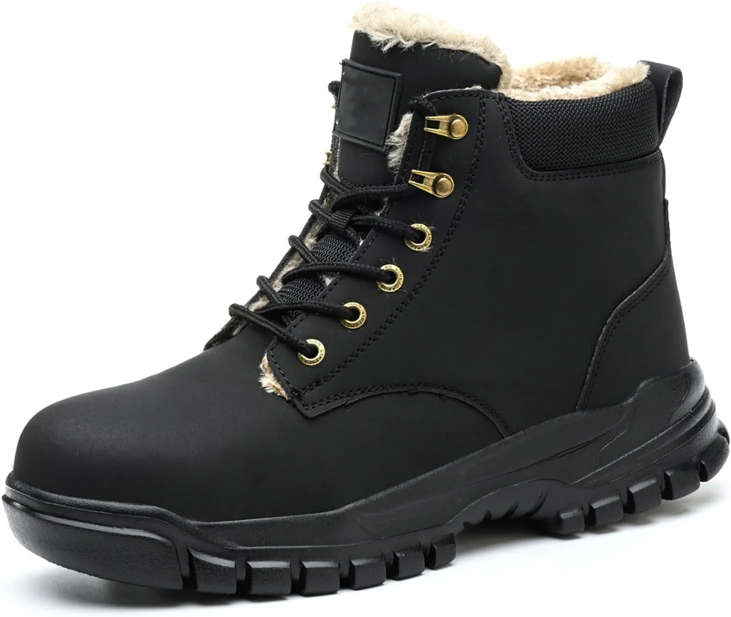 Men's Work Boots with Zipper Hiking Sneakers Shoes with Hook Loop Women Safety Shoes Business Casual Slip On Platform Shoes Lightweight Comfortable Hike Grounded Footwear