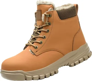 Men's Work Boots with Zipper Hiking Sneakers Shoes with Hook Loop Women Safety Shoes Business Casual Slip On Platform Shoes Lightweight Comfortable Hike Grounded Footwear