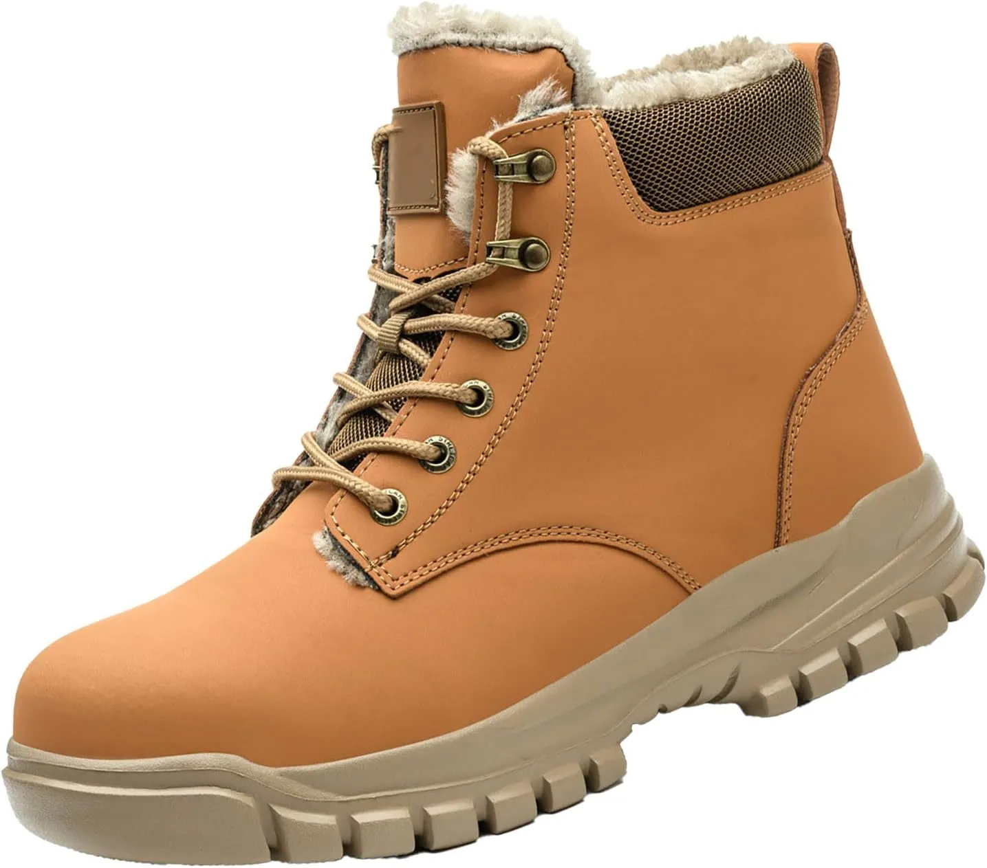 Men's Work Boots with Zipper Hiking Sneakers Shoes with Hook Loop Women Safety Shoes Business Casual Slip On Platform Shoes Lightweight Comfortable Hike Grounded Footwear