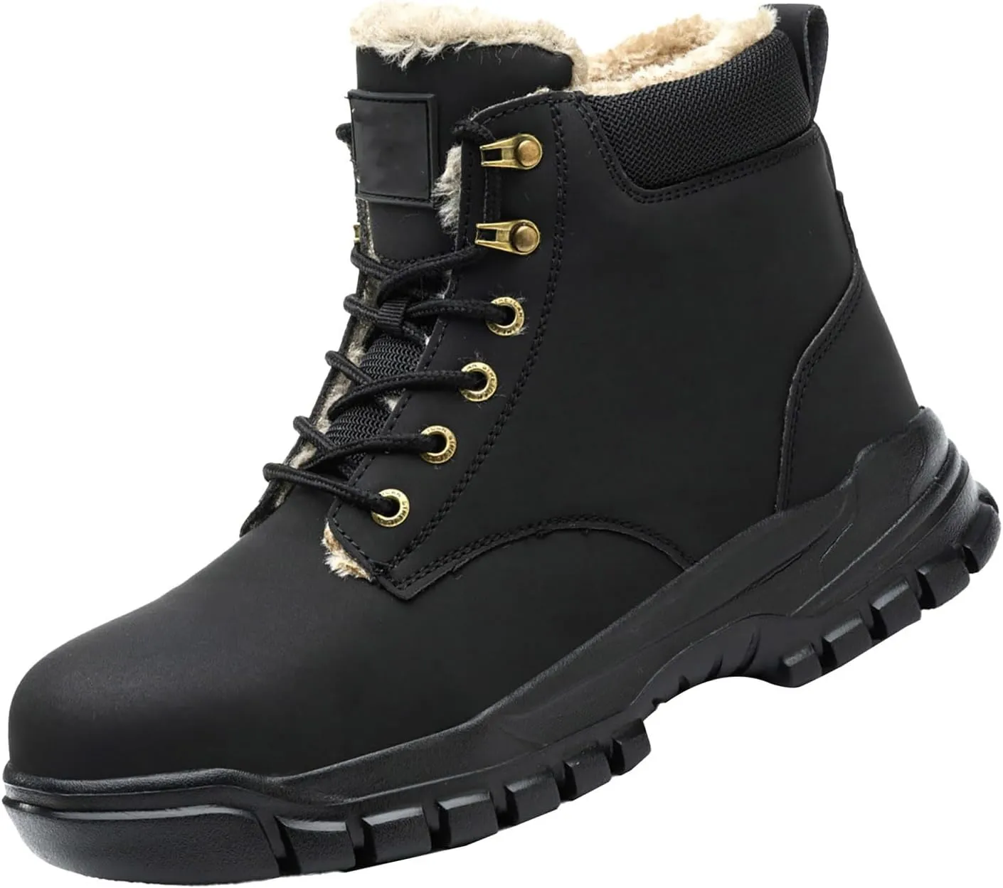 Men's Work Boots with Zipper Hiking Sneakers Shoes with Hook Loop Women Safety Shoes Business Casual Slip On Platform Shoes Lightweight Comfortable Hike Grounded Footwear