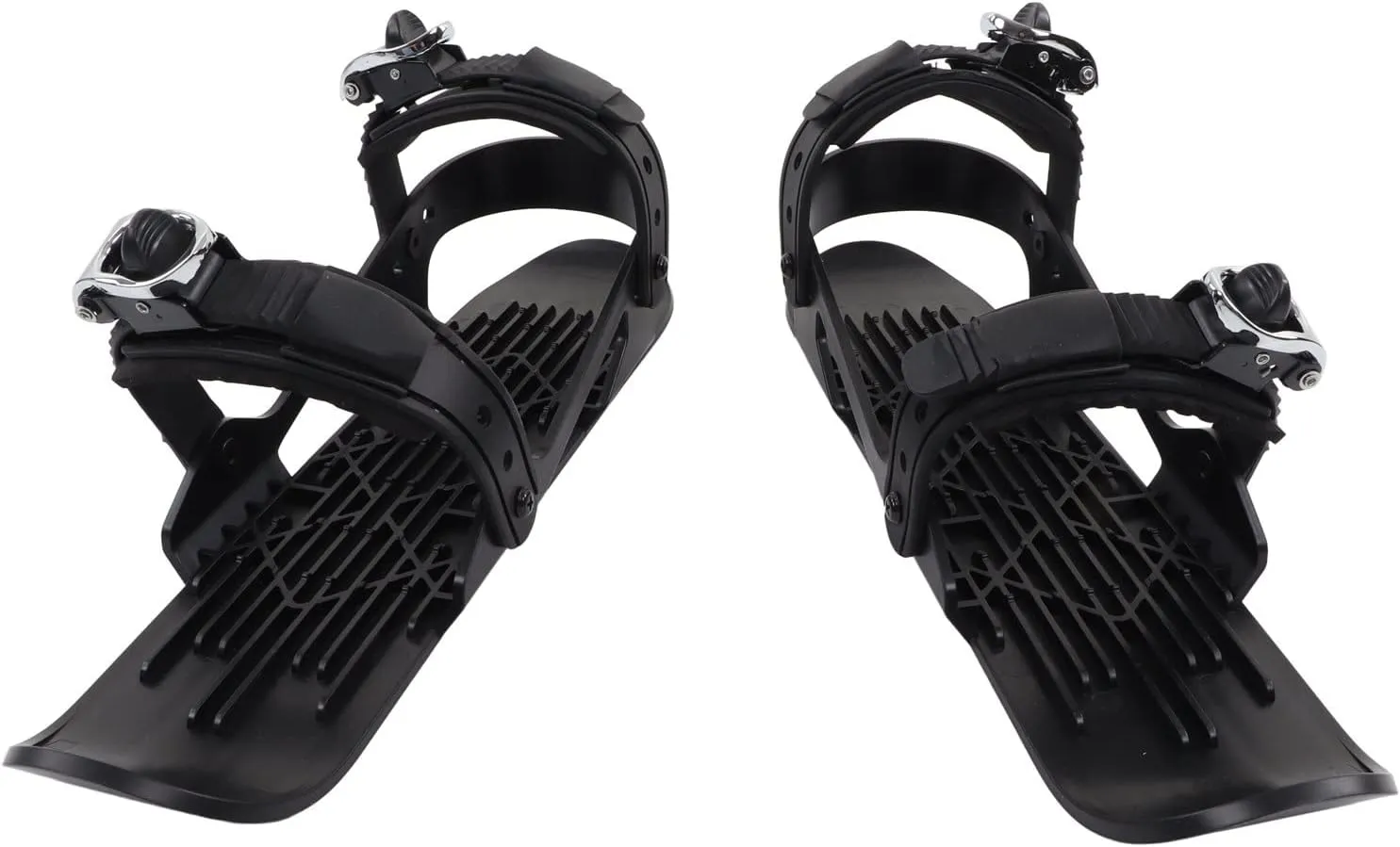 Mini Ski Skates Shoes, Adjusable Skiboards Attach to Skis Boots for Downhill Slopes Winter Sports for Children (Black)