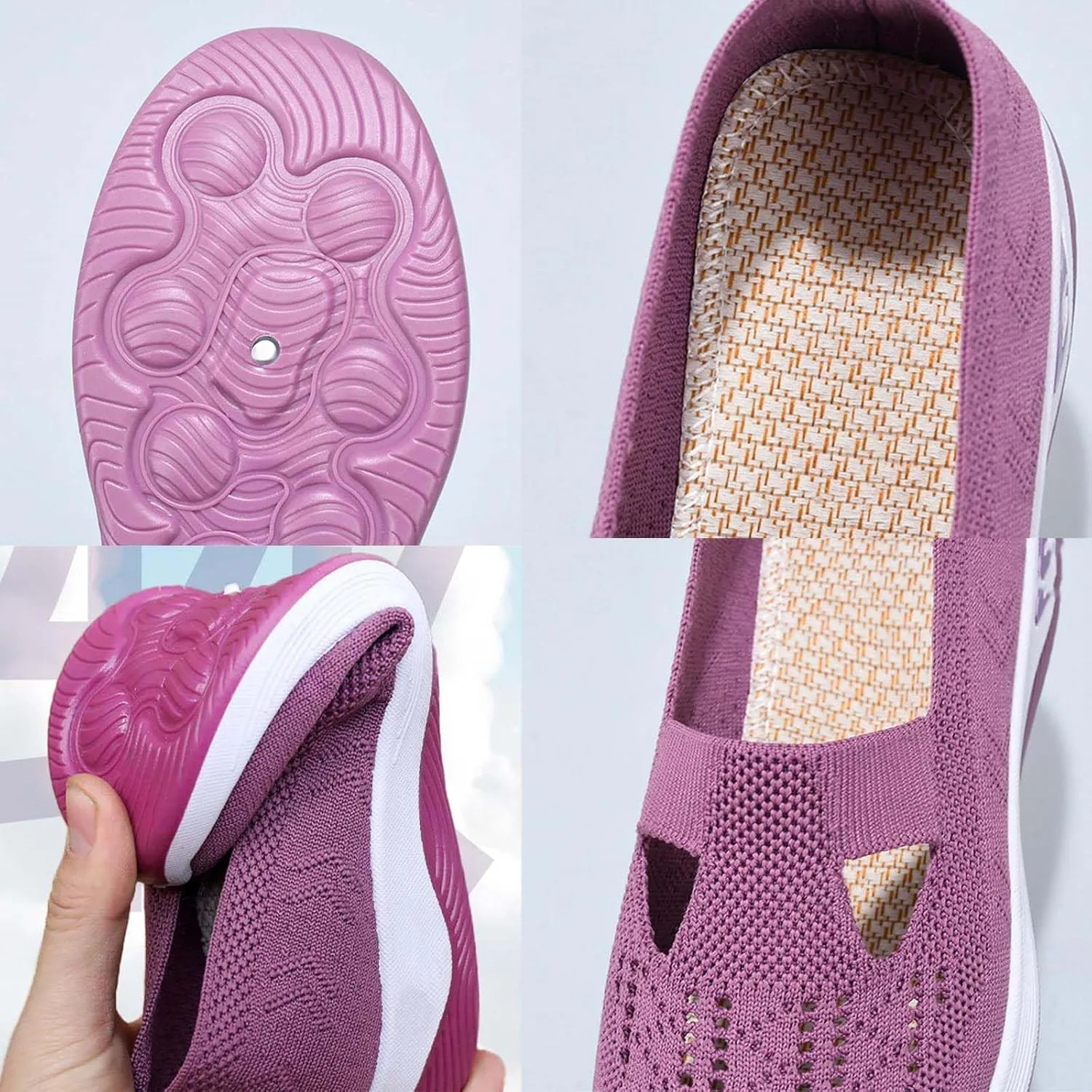 Orthopedic All-Day Comfort Sneakers, Slip-On Soft Comfortable Womens Sneakers, Slip-On Lightweight Flat Soft Shoes
