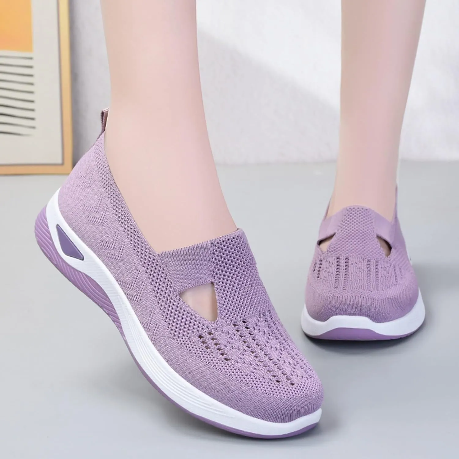 Orthopedic All-Day Comfort Sneakers, Slip-On Soft Comfortable Womens Sneakers, Slip-On Lightweight Flat Soft Shoes