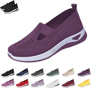 Orthopedic All-Day Comfort Sneakers, Slip-On Soft Comfortable Womens Sneakers, Slip-On Lightweight Flat Soft Shoes