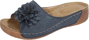 Orthopedic Platform Sandals For Women Floral Open Toe Slingback Wedge Sandal Summer Slip On Casual Shoes