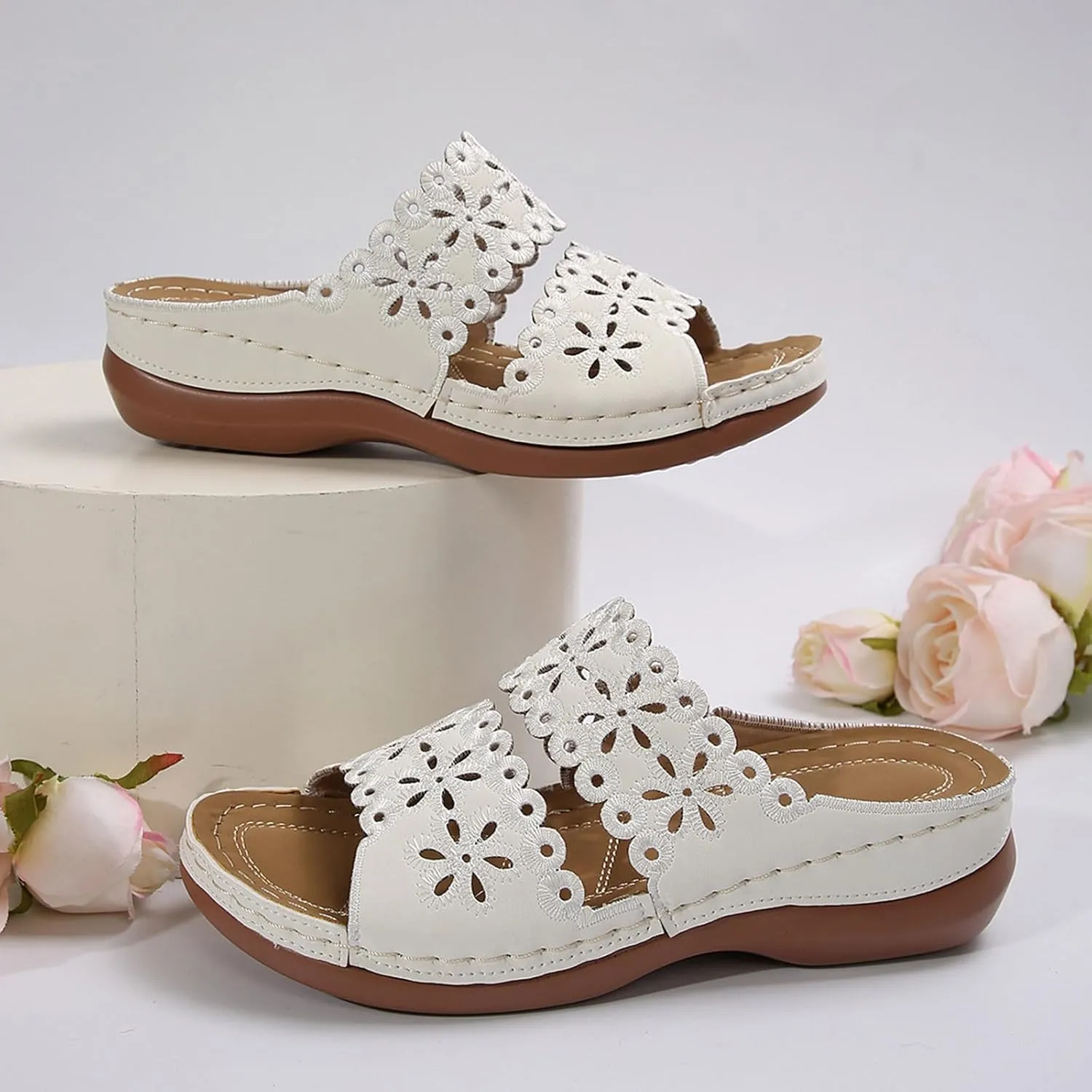 Orthopedic Sandals For Women Arch Support Walking Sandals Comfortable Platform Sandals Summer Orthotic Walking Slides