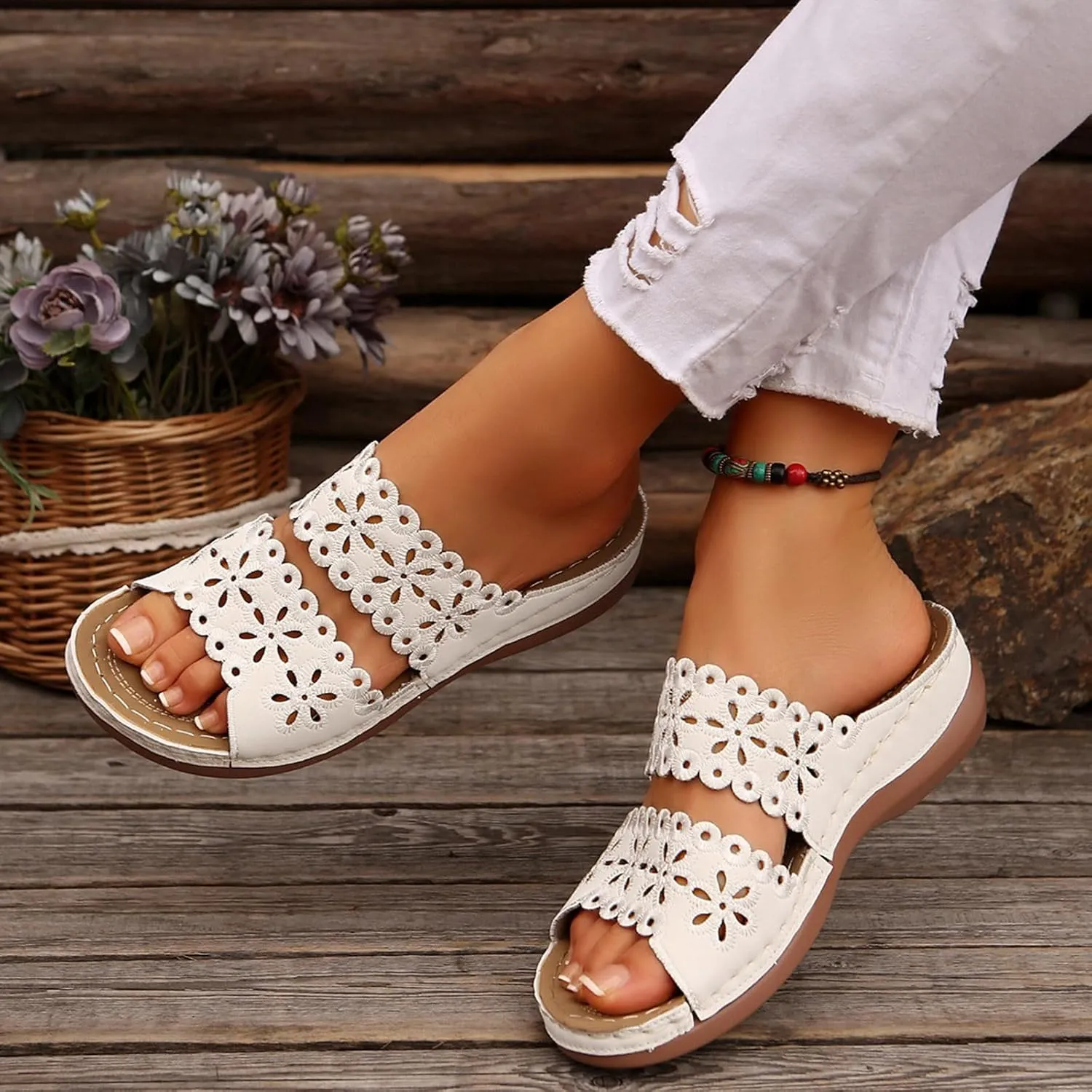 Orthopedic Sandals For Women Arch Support Walking Sandals Comfortable Platform Sandals Summer Orthotic Walking Slides
