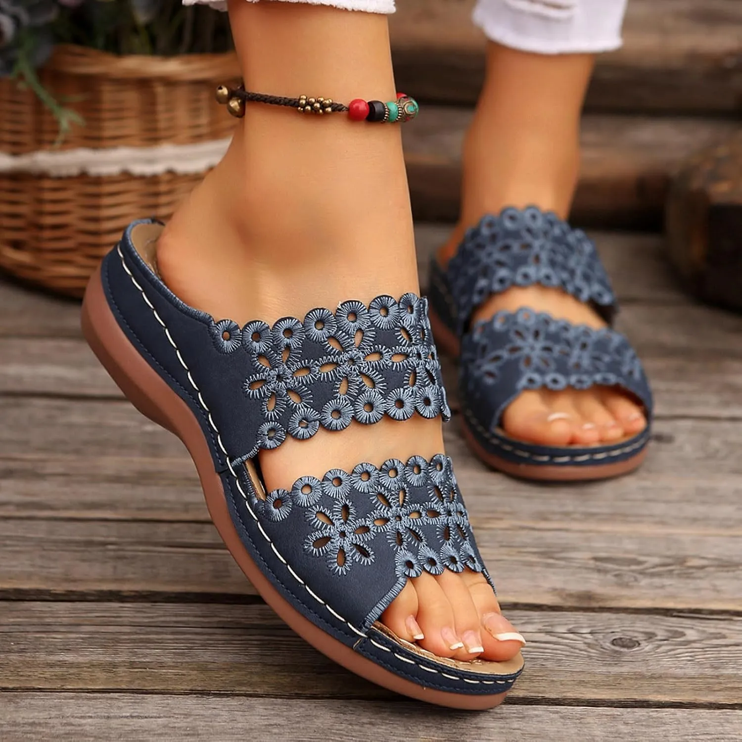 Orthopedic Sandals For Women Arch Support Walking Sandals Comfortable Platform Sandals Summer Orthotic Walking Slides