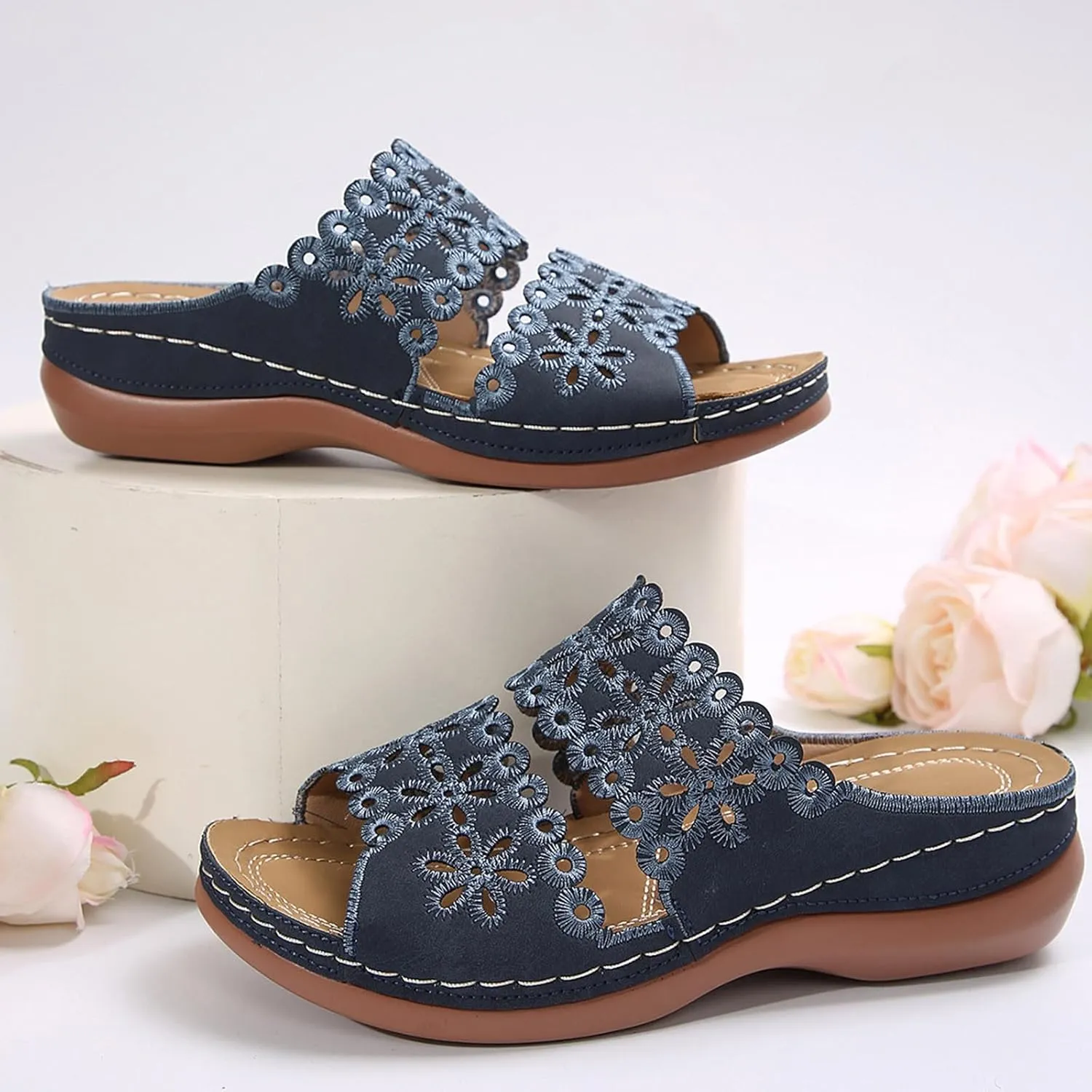 Orthopedic Sandals For Women Arch Support Walking Sandals Comfortable Platform Sandals Summer Orthotic Walking Slides