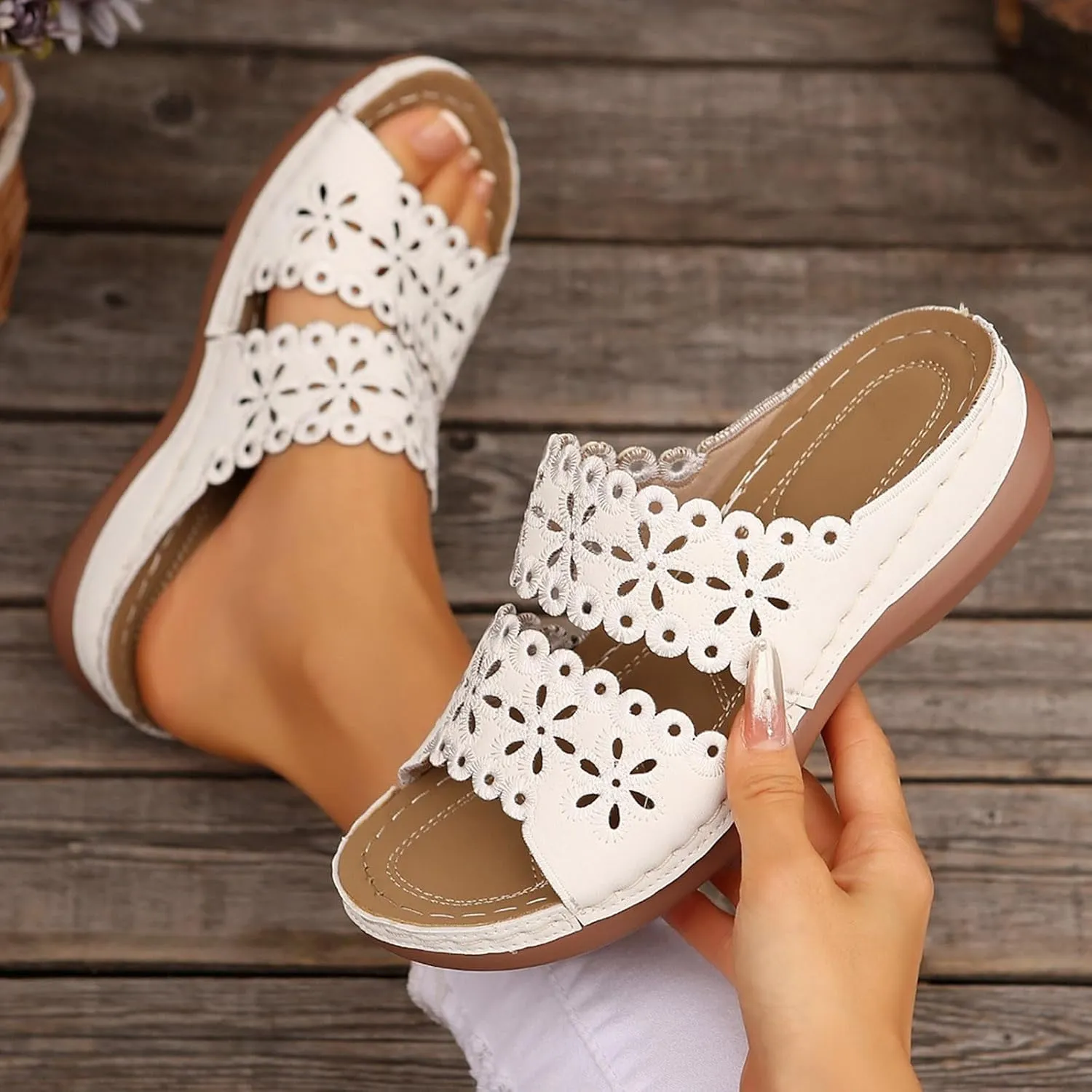 Orthopedic Sandals For Women Arch Support Walking Sandals Comfortable Platform Sandals Summer Orthotic Walking Slides