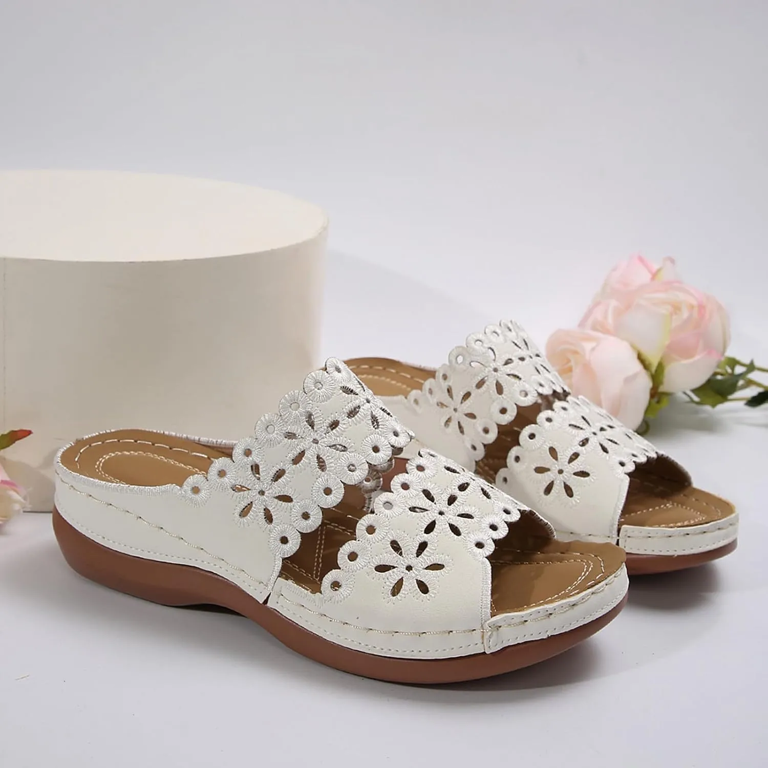 Orthopedic Sandals For Women Arch Support Walking Sandals Comfortable Platform Sandals Summer Orthotic Walking Slides