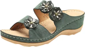 Orthopedic Sandals for Women Comfortable Open Toe Slip On Wedge Slippers Casual Soft Cushion Yoga Mat Shoes Lightweight Non-Slip Summer Beach Slippers