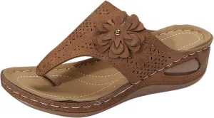Orthopedic Sandals for Women, Orthotic Thong Slippers, Comfortable Flip Flops with Arch Support, Dressy Summer Flats Slip On Beach Sandals Thick Soled Slippers Breathable Walking Shoes 2025 Fashion