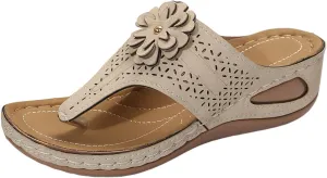 Orthopedic Sandals for Women, Orthotic Thong Slippers, Comfortable Flip Flops with Arch Support, Dressy Summer Flats Slip On Beach Sandals Thick Soled Slippers Breathable Walking Shoes 2025 Fashion