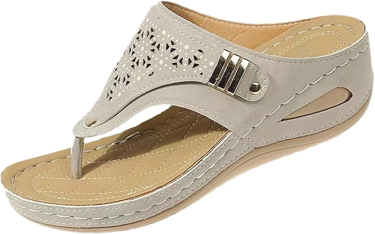 Orthopedic Sandals for Women, Orthotic Thong Slippers, Comfortable Flip Flops with Arch Support, Dressy Summer Flats Slip On Beach Sandals Thick Soled Slippers Breathable Walking Shoes 2025 Fashion