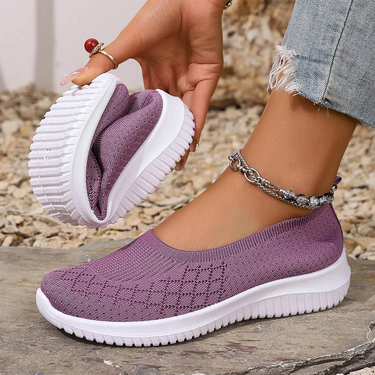 Orthopedic Shoes for Women 2025 Slip on Sneakers Arch Support Breathable Soft Sole Diabetic Walking Comfort Non Slip Work Sneaker