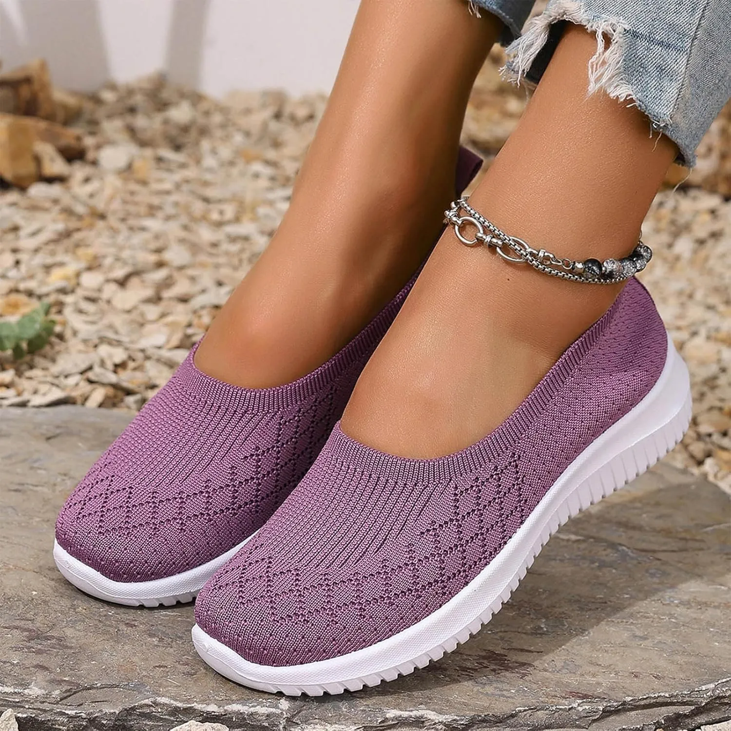Orthopedic Shoes for Women 2025 Slip on Sneakers Arch Support Breathable Soft Sole Diabetic Walking Comfort Non Slip Work Sneaker