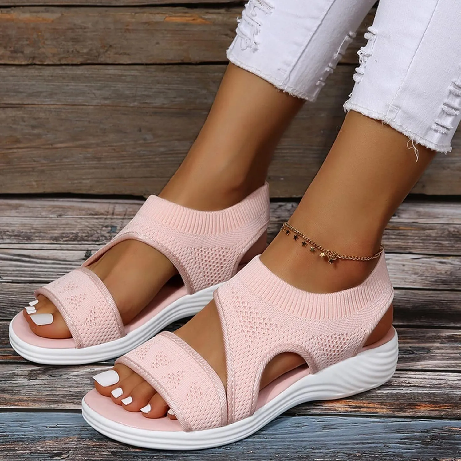 Orthopedic Sport Sandals for Women Breathable Comfortable Plantar Fasciitis Sport Athletic Summer Diabetic Sandals
