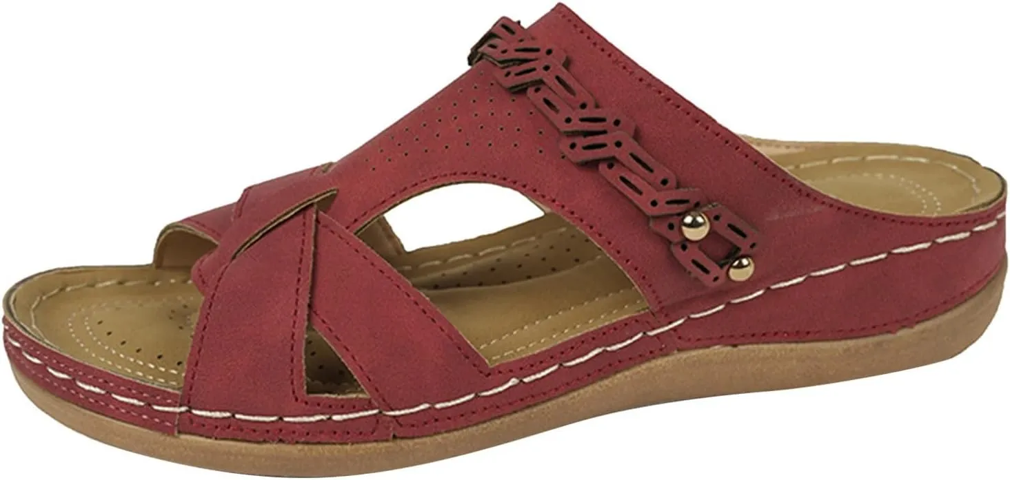 Platform Sandals Women Open Toe Comfort Yoga Mat Wedge Sandals Summer Trendy Thick Sole Slip on Platform Bohemian Shoes