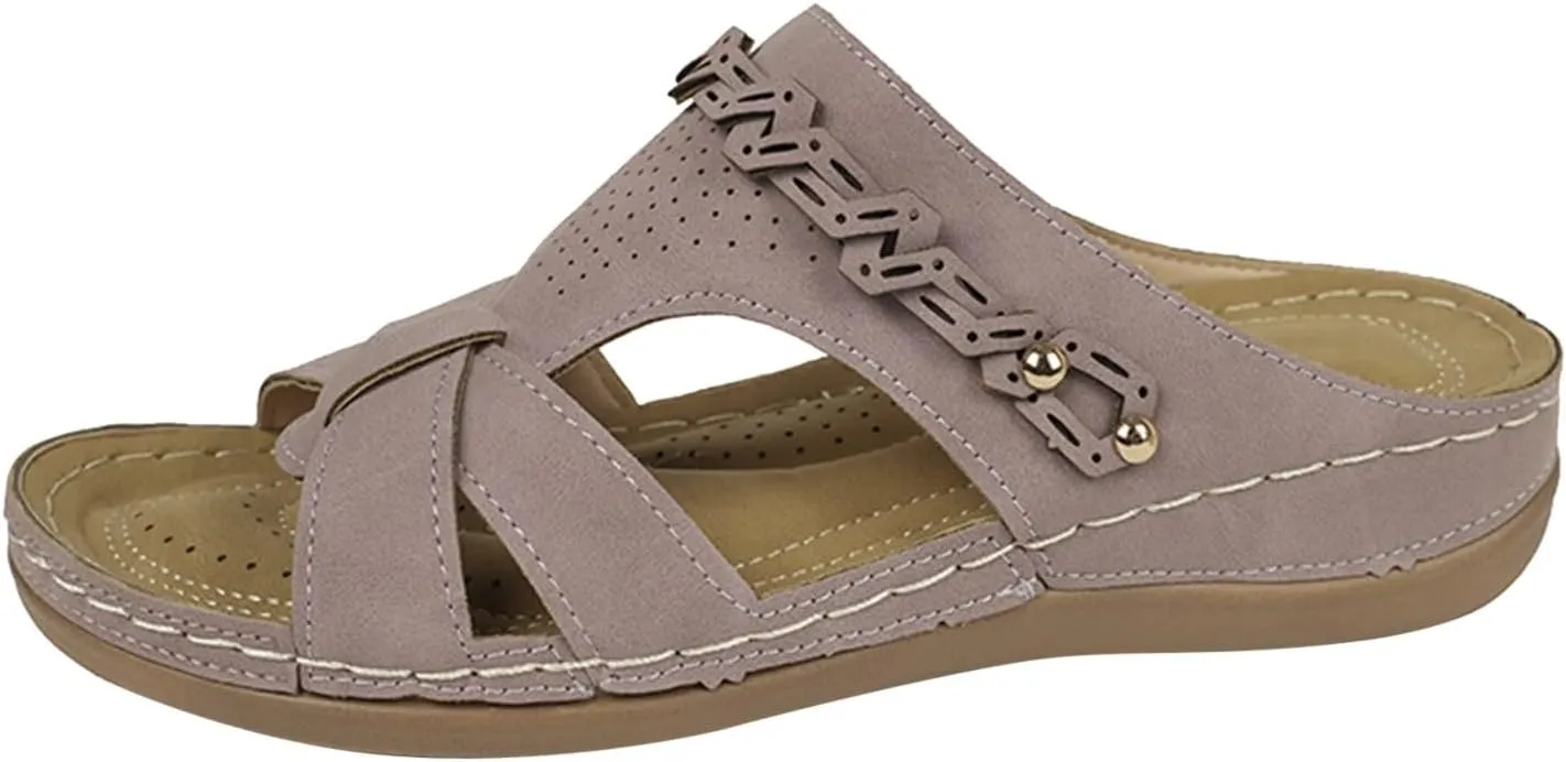 Platform Sandals Women Open Toe Comfort Yoga Mat Wedge Sandals Summer Trendy Thick Sole Slip on Platform Bohemian Shoes