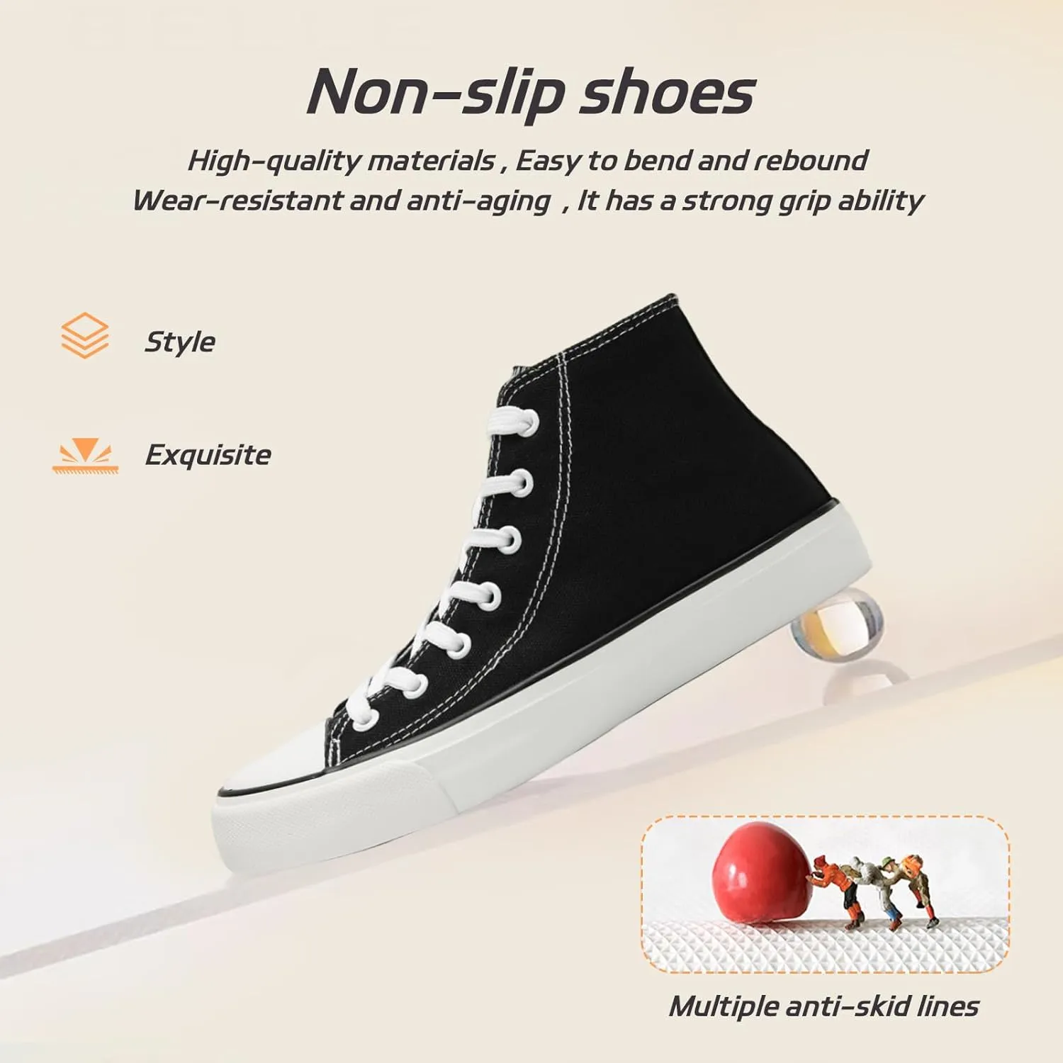 rosyclo Canvas Shoes for Women and Men, High Top Canvas Sneakers Fashion Lace Up Comfortable Womens Classic Casual Tennis Walking Shoes