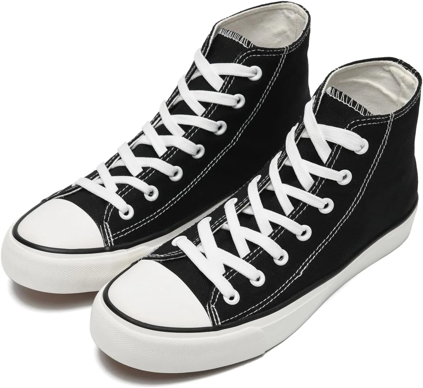 rosyclo Canvas Shoes for Women and Men, High Top Canvas Sneakers Fashion Lace Up Comfortable Womens Classic Casual Tennis Walking Shoes