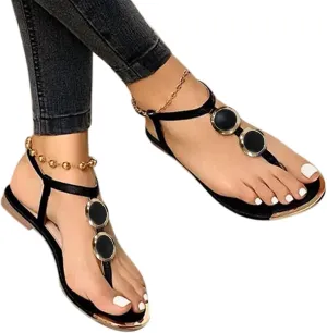 Sandals for Women 2023 Women's Casual Open Toe Buckle Strap Roman Sandal Bohemian Shoes
