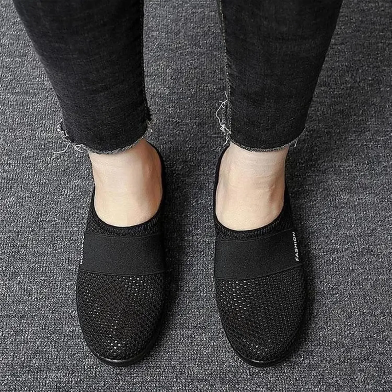 Sandals for Women 2025 Backless Walking Sneakers Air-Cushion Slip-on Walking Shoes Summer Mesh Air Cushion Orthopedic Diabetic Shoes with Arch-Support for Women 2025