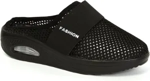 Sandals for Women 2025 Backless Walking Sneakers Air-Cushion Slip-on Walking Shoes Summer Mesh Air Cushion Orthopedic Diabetic Shoes with Arch-Support for Women 2025