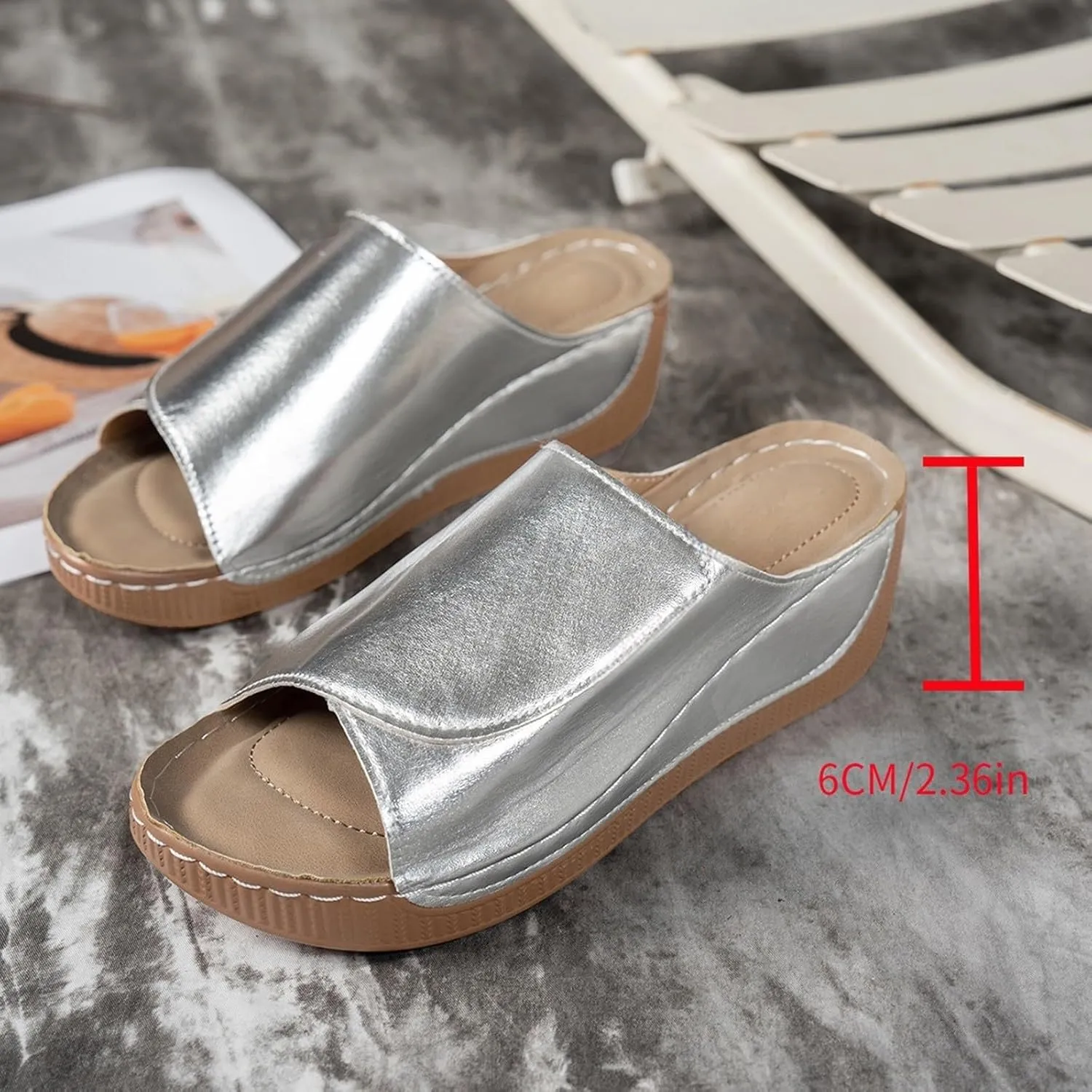 Sandals for Women 2025 Casual Width Wedge Sandals Summer Beach Vacation Breathable Orthopedic Walking Shoes Solid Color Trendy Dress Sandal Platform Slippers Shoes 2025