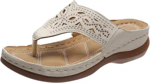 Sandals for Women 2025 Mesh Hollow Breathable Sandals Clip Toe Non-Slip Shoes Arch Support Orthopedic Flip-Flops Casual Walking Summer Shoes