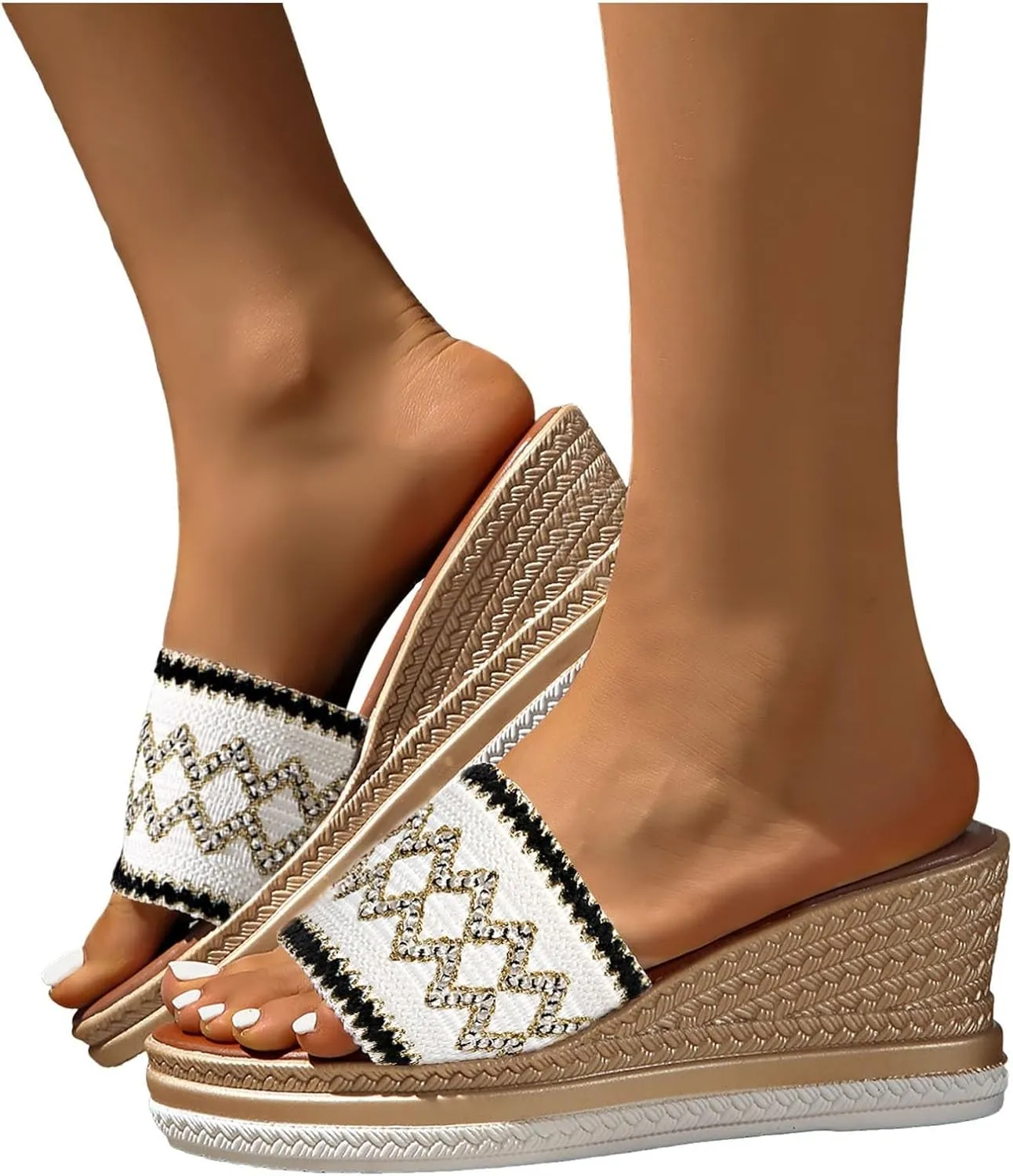 Sandals for Women 2025 Platform Wedges Sandal Slip On Bohemia Sandal Summer Beach Shoes Dress Sandals for Women