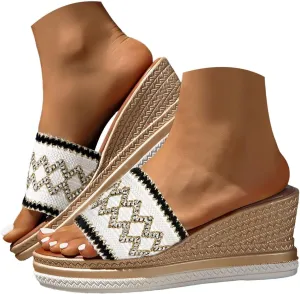 Sandals for Women 2025 Platform Wedges Sandal Slip On Bohemia Sandal Summer Beach Shoes Dress Sandals for Women