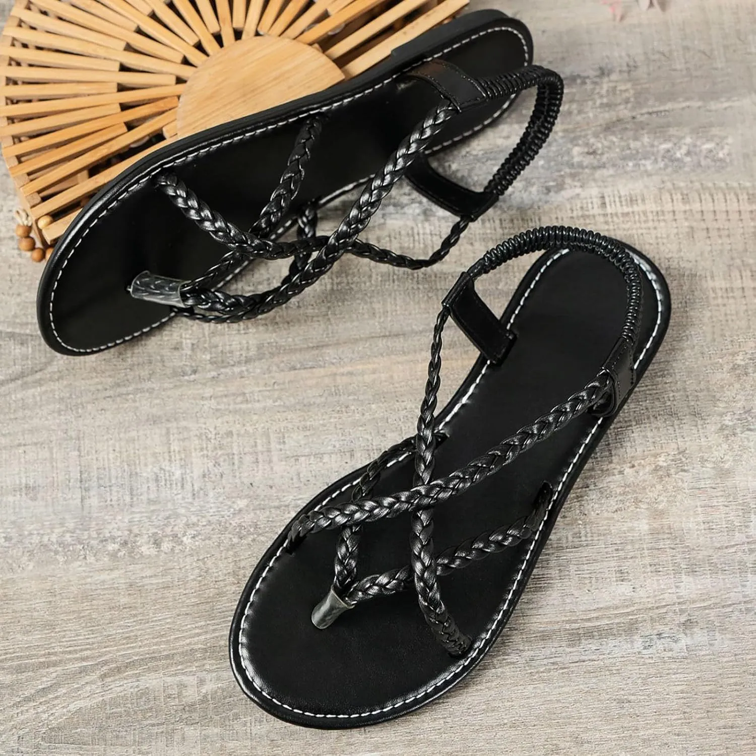 Sandals For Women Clip Toe Flat Roman Shoes Ladies Sandals Ladies Sandals Yoga Mat Mens Flip Flops Casual Sandals