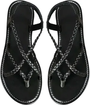 Sandals For Women Clip Toe Flat Roman Shoes Ladies Sandals Ladies Sandals Yoga Mat Mens Flip Flops Casual Sandals