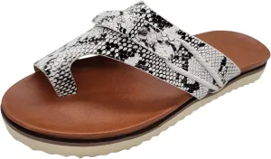 Sandals Slip On Indoor Outdoor Slippers Casual Toe Wedges Women's Sandals Leopard Ring Fashion Shoes Leather Women's