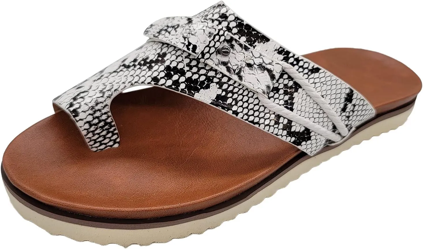Sandals Slip On Indoor Outdoor Slippers Casual Toe Wedges Women's Sandals Leopard Ring Fashion Shoes Leather Women's