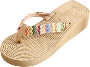 Sandals Slip On Indoor Outdoor Women Flip Flop Summer Wedge Filp Flop Sandals Beach Fashion Comfortable Simple