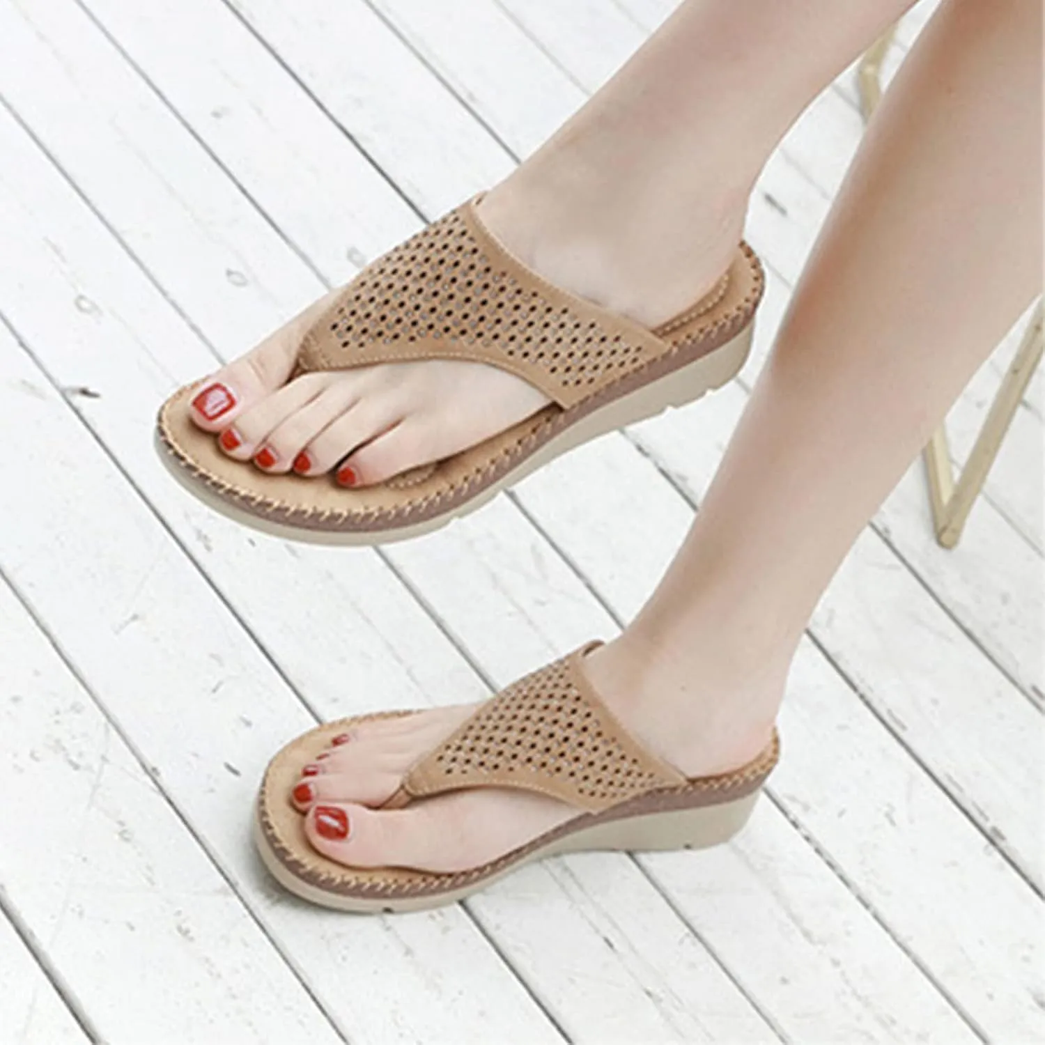Sandals Womens Flip Flops for Womens Arch Support Thong Ladies Comfort Orthopedic Sandal Summer Flip-Flops