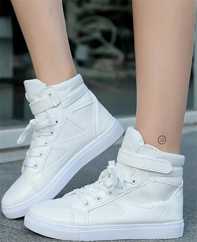 SATUKI Canvas Shoes for Women High Top,Lace Up Casual Flat Comfort Fashion Sneakers
