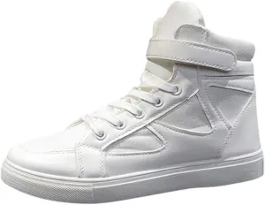SATUKI Canvas Shoes for Women High Top,Lace Up Casual Flat Comfort Fashion Sneakers