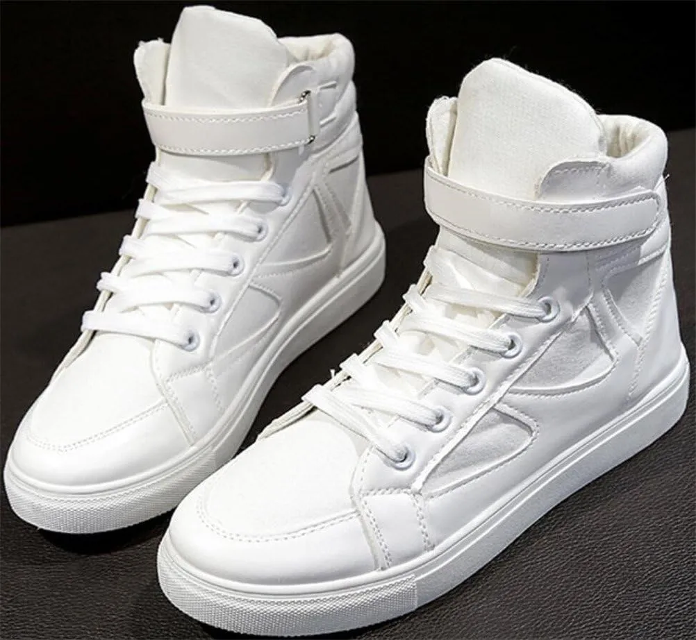 SATUKI Canvas Shoes for Women High Top,Lace Up Casual Flat Comfort Fashion Sneakers