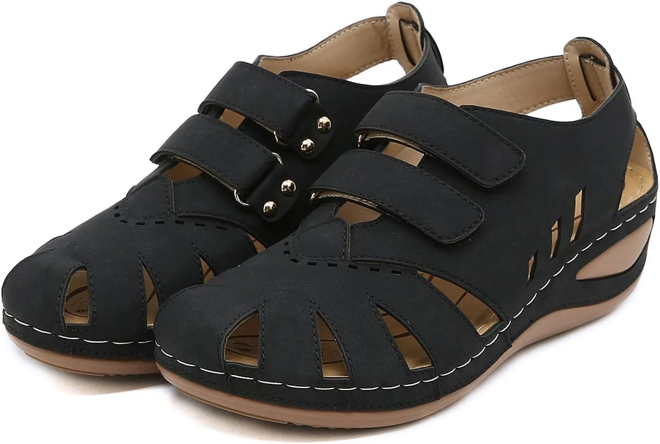 SBGMoSJ Orthopedic Dress Shoes for Women Comfortable Dressy Boots Dressy Walking Sandals Women Comfort Comfort Sandals for Walking Women Gladiator Sandals Beach Shoes Women Nude Wedge Heels