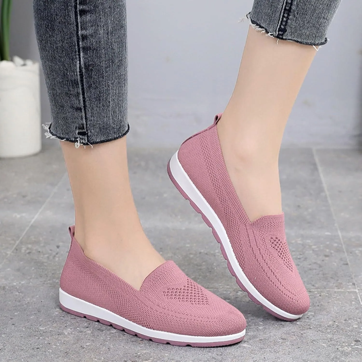 SBGMoSJ Womens Walking Shoes Size 9 Slip On Zapatos Negros Para Mujer Altos Brown Slip On Shoes Women Dressy Plantar Fasciitis Shoes Women Non Slip Trail Running Shoes for Women Size 9