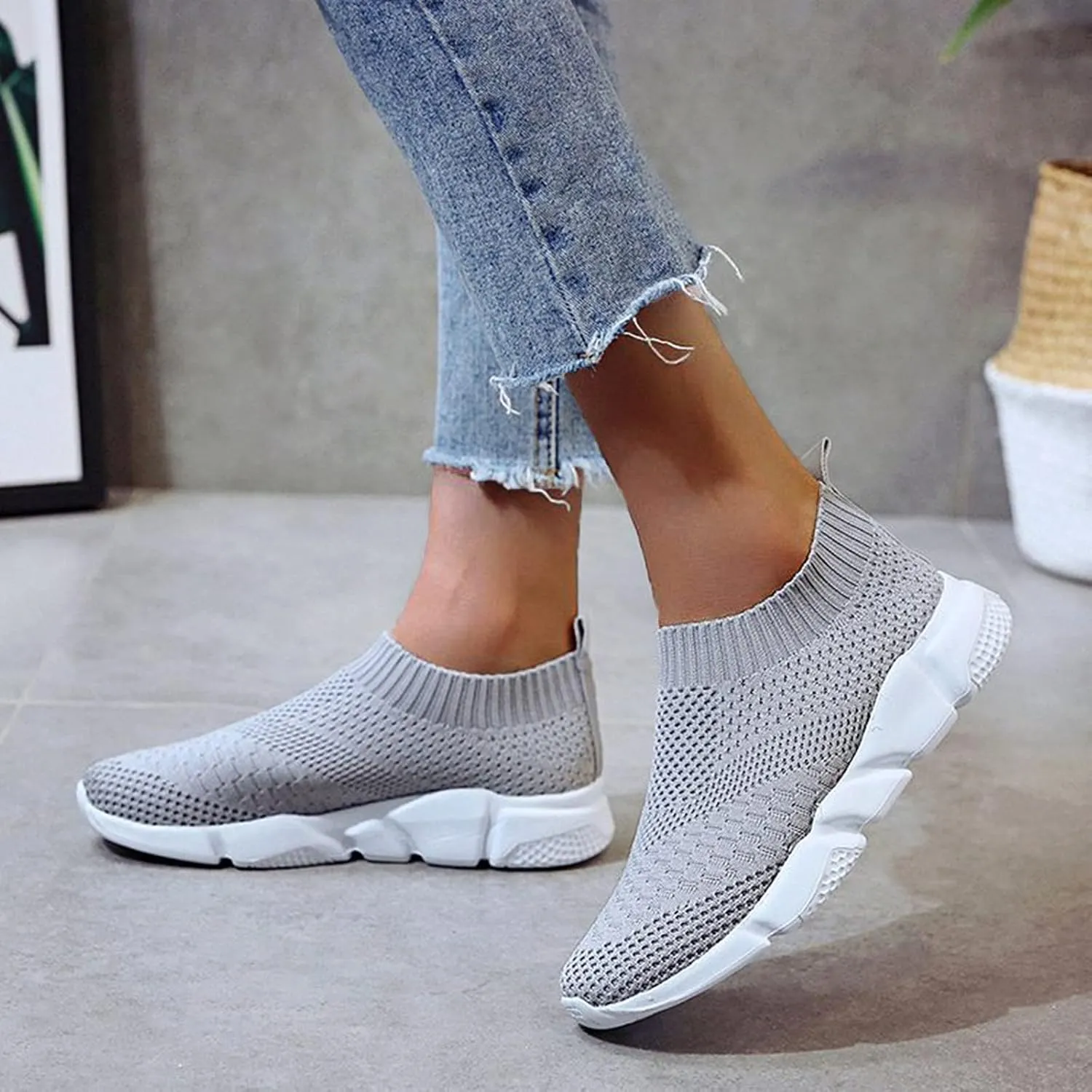 Silver Wedge Sneakers for Women Dressy Zapatos De Tacones para Mujer Elegantes Negros Walking Shoes for Women Wide Width Slip On Womens White Platform Sneakers Zapato Ortopedico Con Arco para Mujer