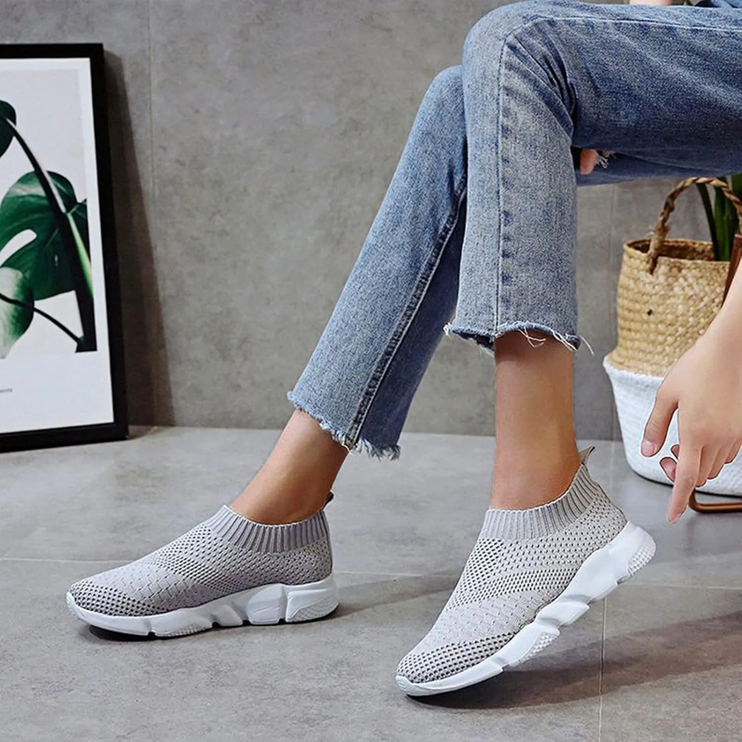 Silver Wedge Sneakers for Women Dressy Zapatos De Tacones para Mujer Elegantes Negros Walking Shoes for Women Wide Width Slip On Womens White Platform Sneakers Zapato Ortopedico Con Arco para Mujer