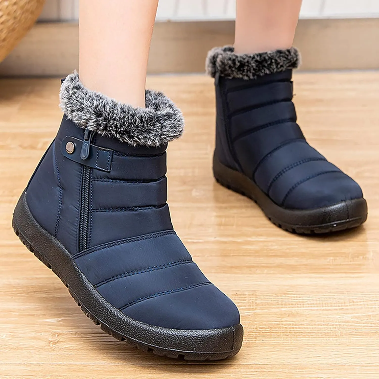 Slip on Winter Boots for Women Wide Women Waterproof Hiking Winter Snow Boots Long Women Winter Boots Slip on 8.5 Boots for Winter Fashion for Women Slip on Botas Para La Nieve De Mujer