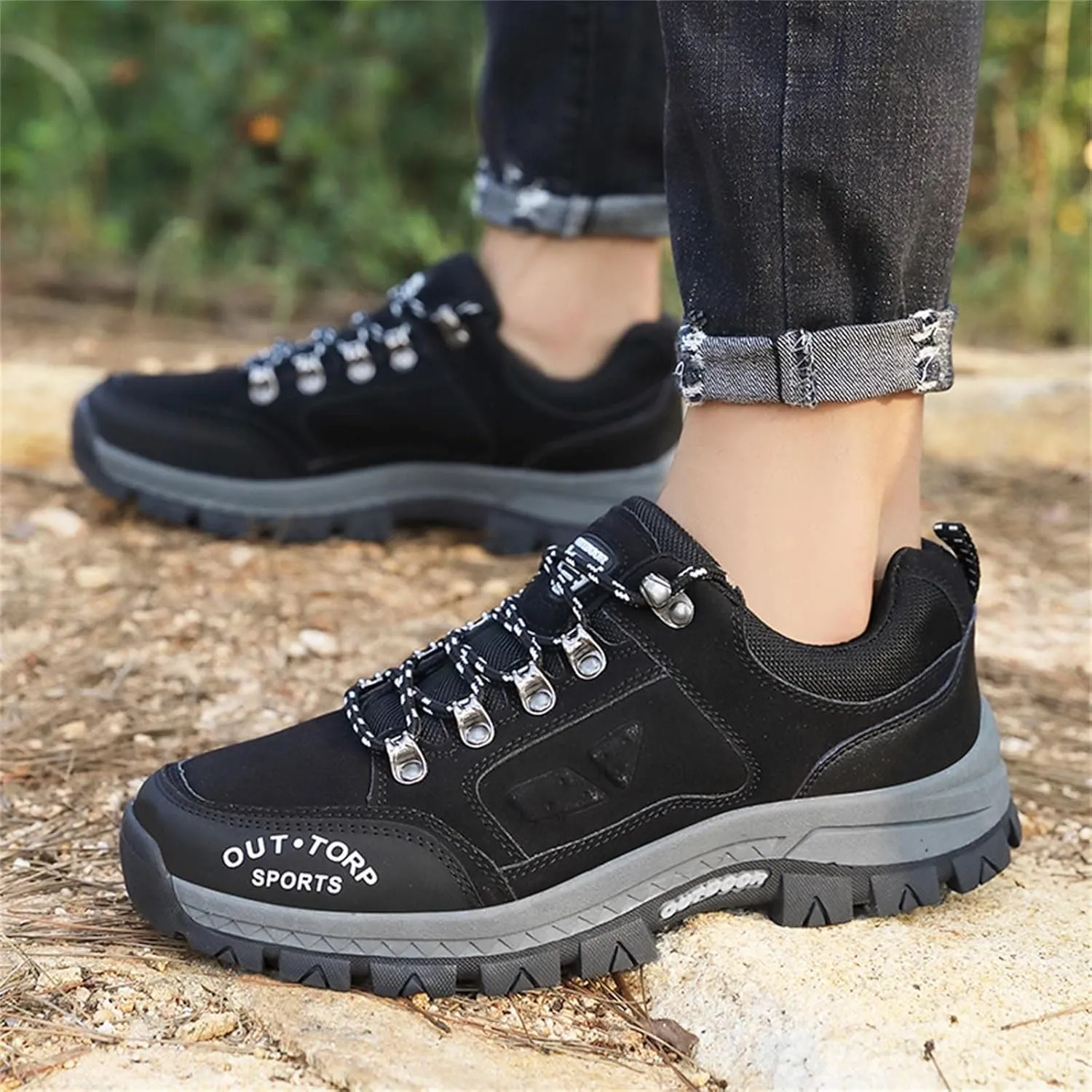 Sneakers Business Breathable Fashion Four Seasons Men Hiking Shoes Flat Bottom Non Slip Lace Up Comfortable