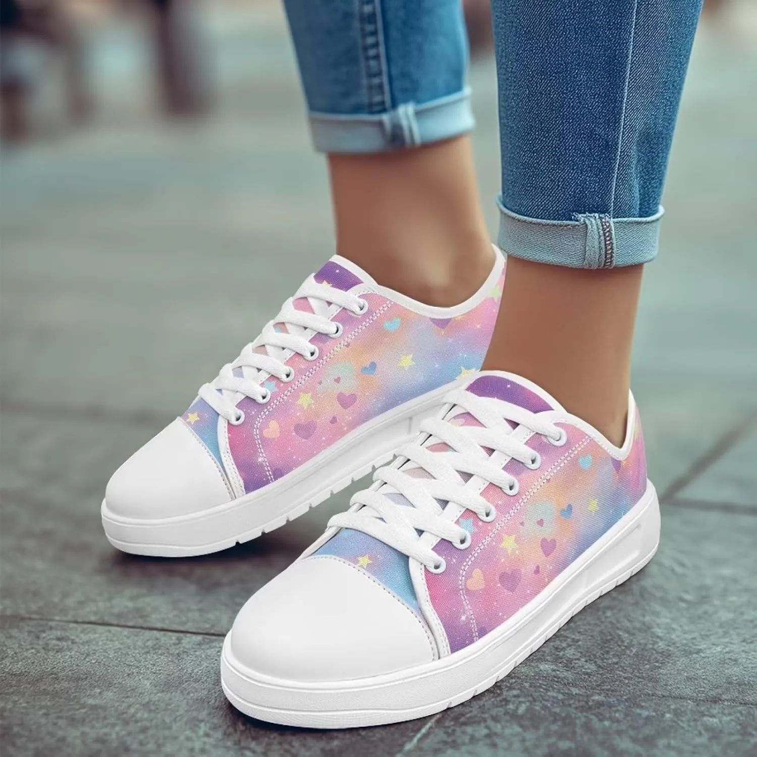 Sneakers for Women Shoes Footwear Memory Foam Insole Lightweight and Non-Slip Sole Lace Up Fashion Sneaker