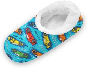 Speed Race Speed Sports Cars Boys Girls House Slippers Toddler Home Shoes Winter Indoor Shoes XS
